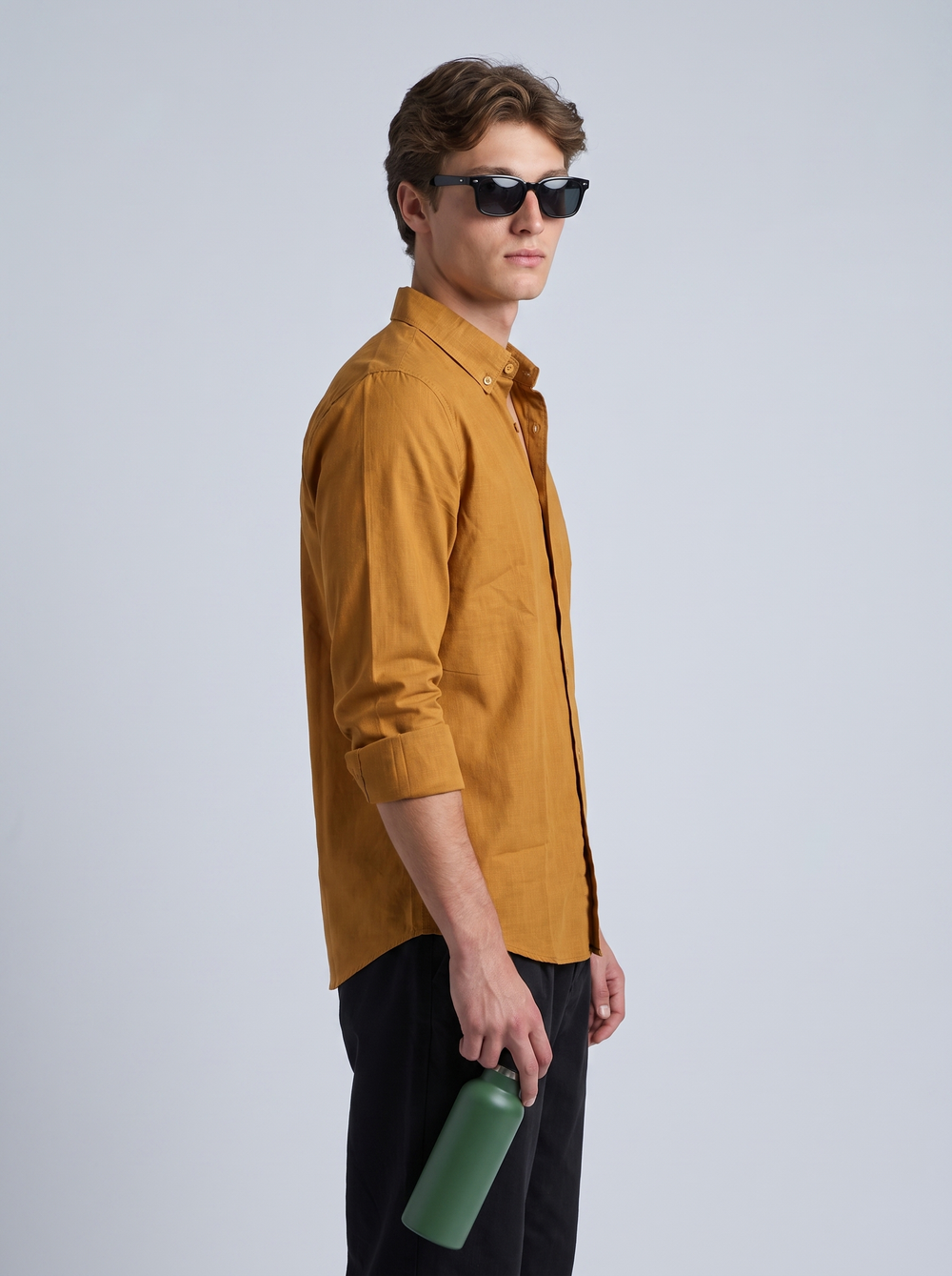 Amber Mustard Linen Shirt