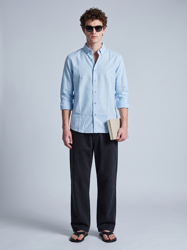 Powder Blue Linen Shirt