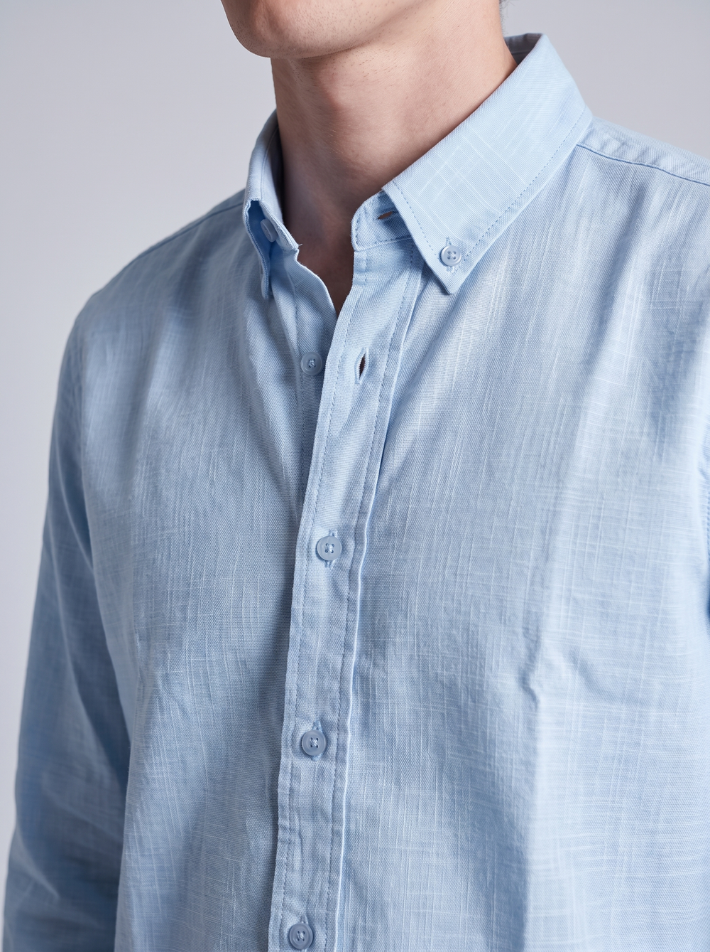 Powder Blue Linen Shirt