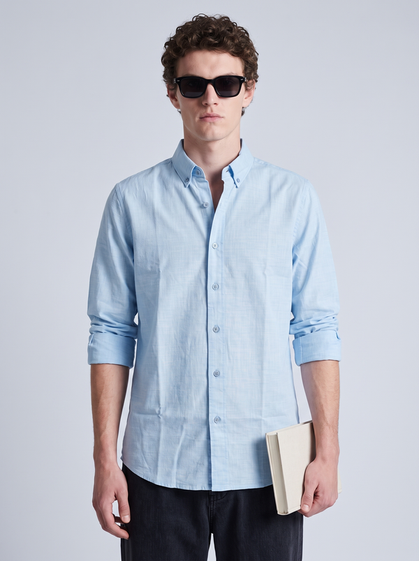 Powder Blue Linen Shirt