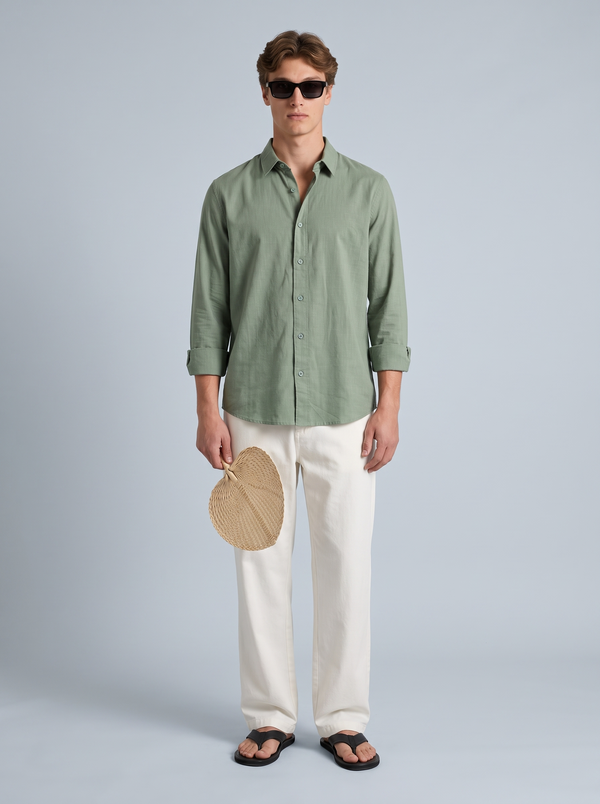 Juniper Green Linen Shirt