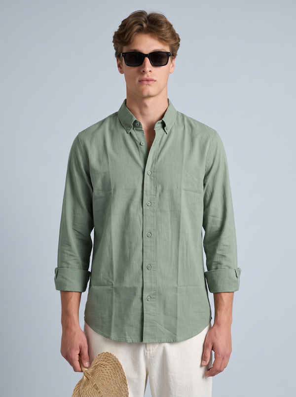 Juniper Green Linen Shirt