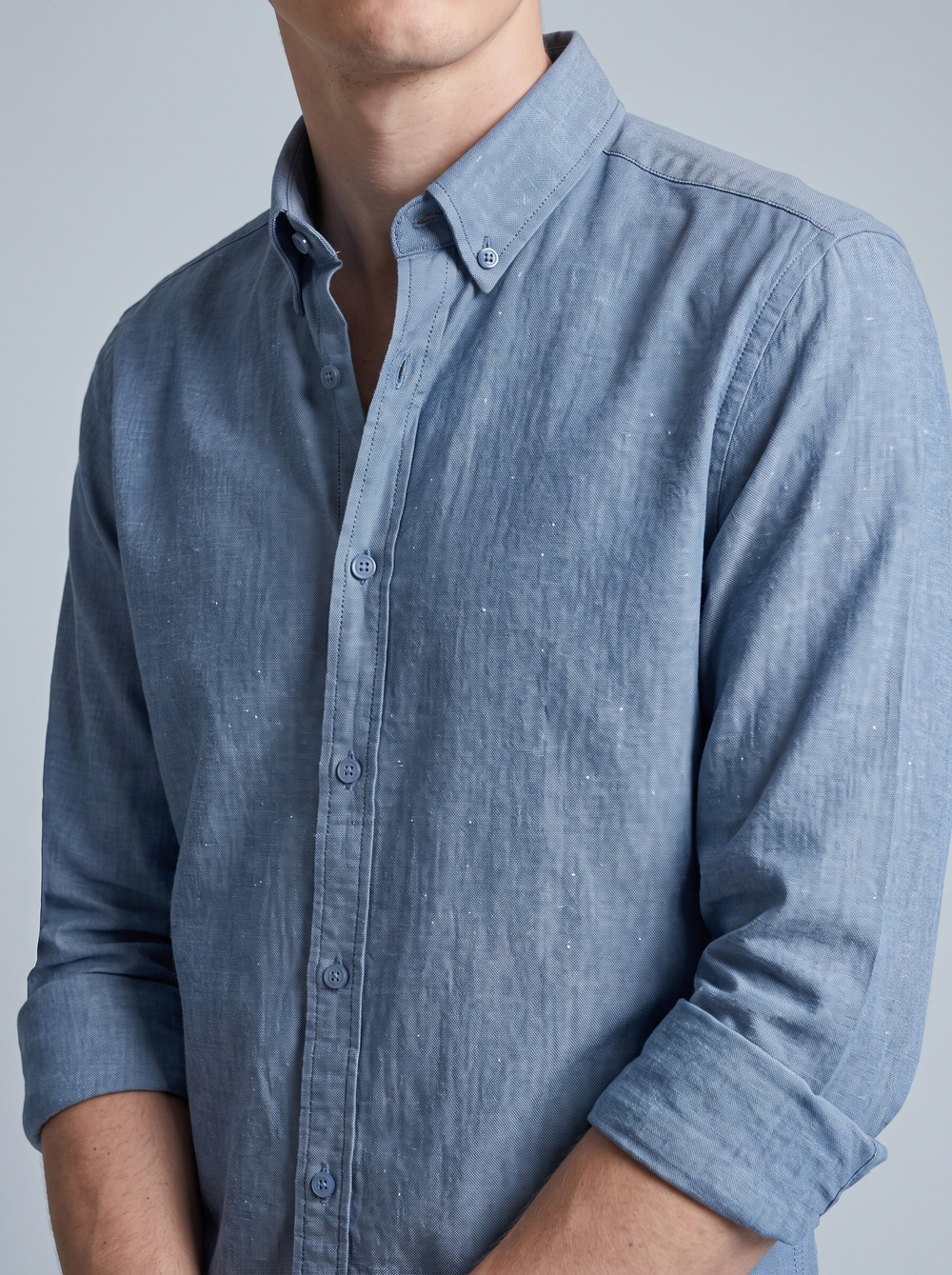 Steel Blue Linen Shirt