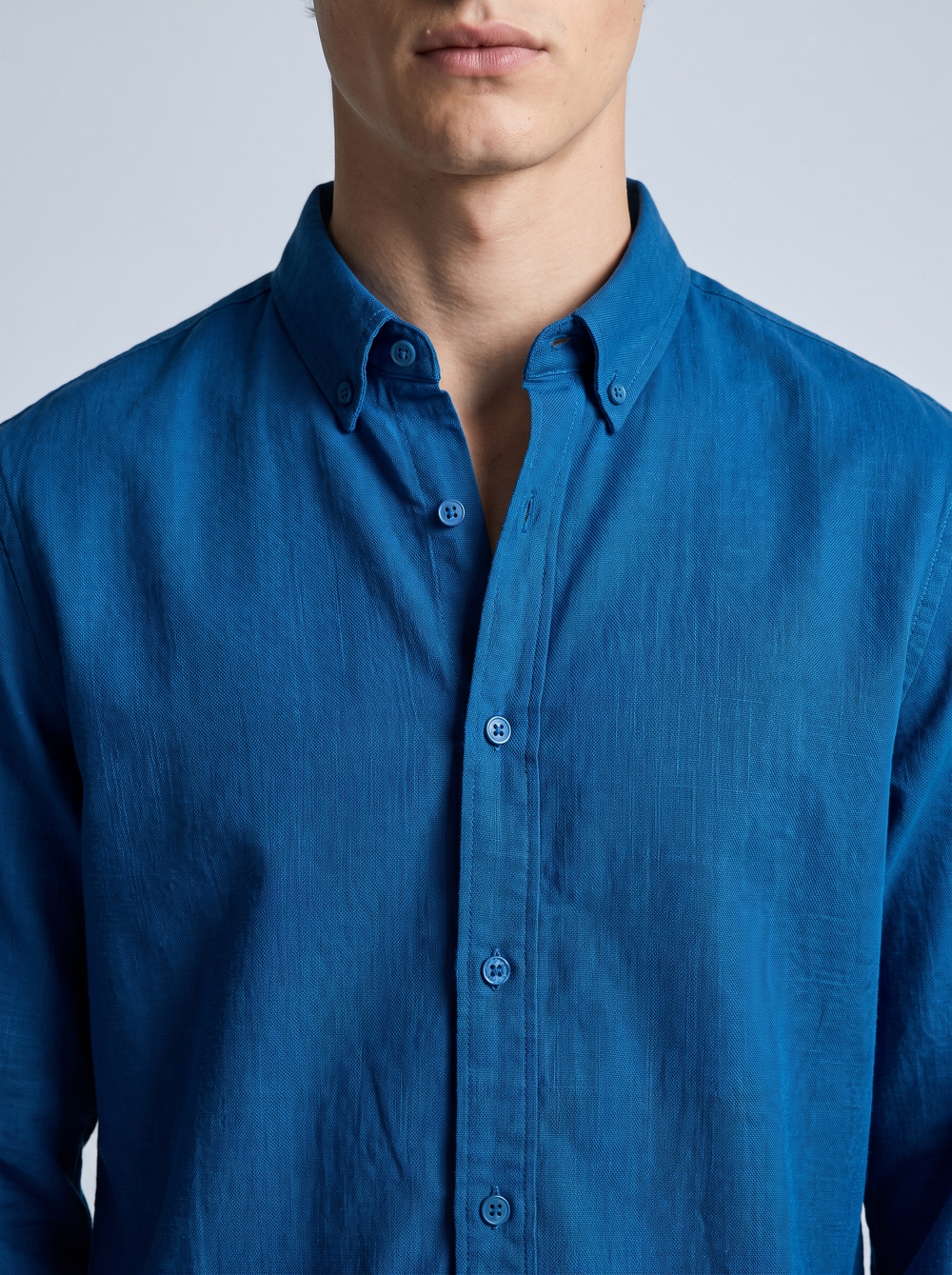 Cobalt Blue Linen Shirt