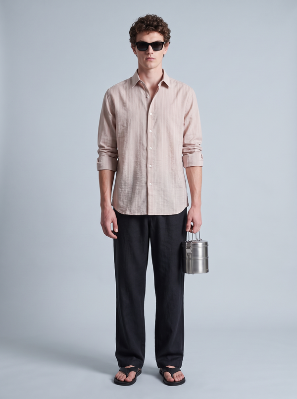 Blush Self-Stripe Shirt