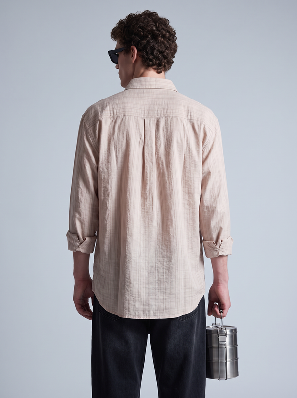 Blush Self-Stripe Shirt