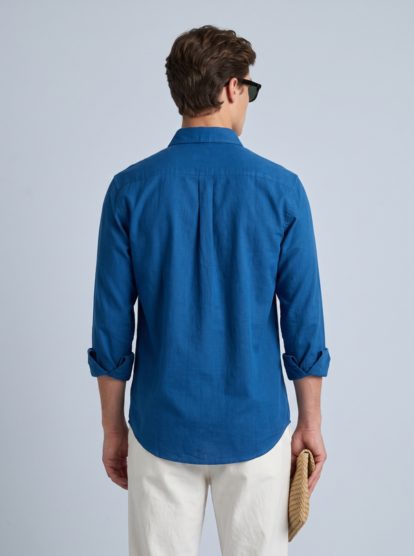 Cobalt Blue Linen Shirt