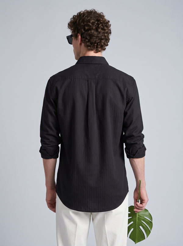 Midnight Black Linen Shirt