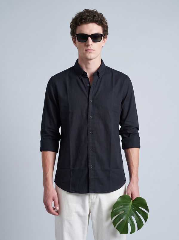 Midnight Black Linen Shirt