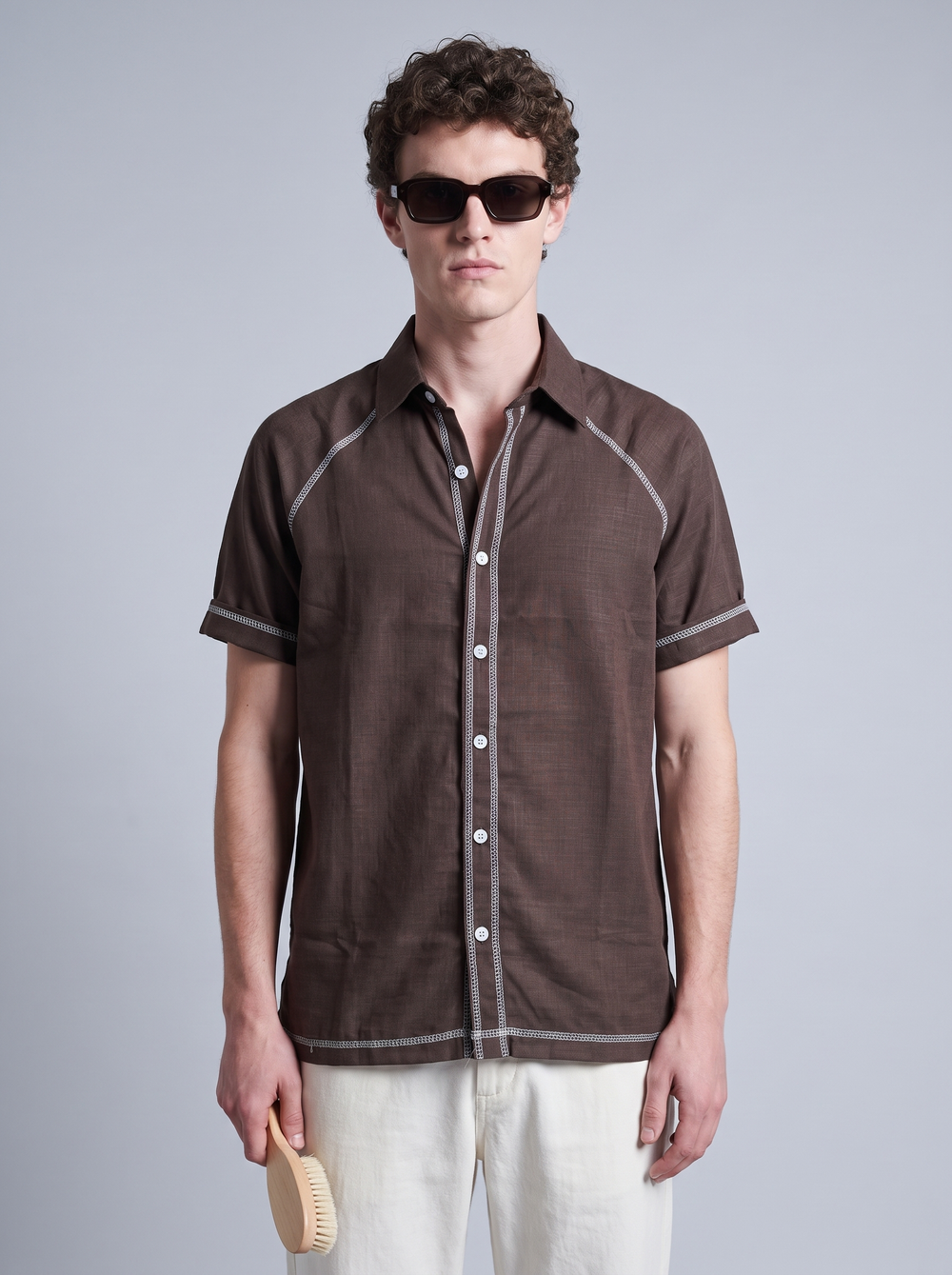 Walnut Ladder Linen Shirt