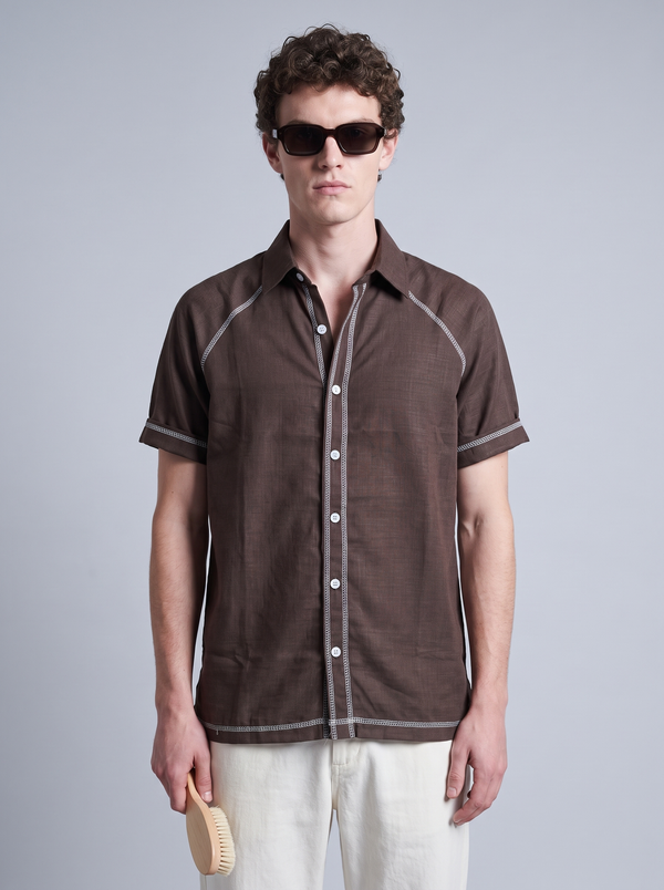 Walnut Ladder Linen Shirt