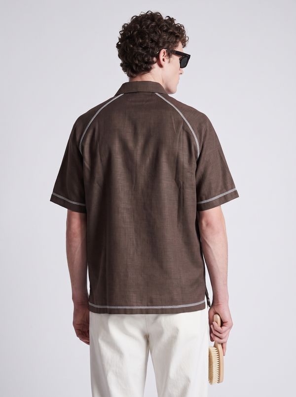 Walnut Ladder Linen Shirt